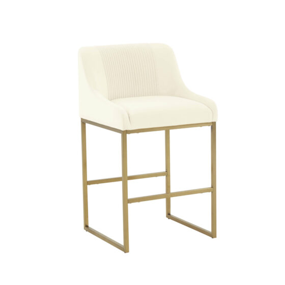 Lisa Cream Pleated Stool