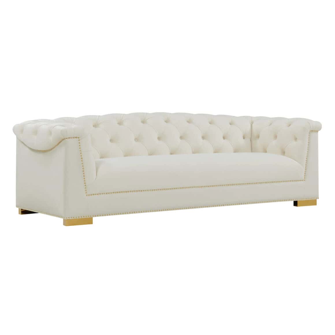 Farah Cream Velvet Sofa