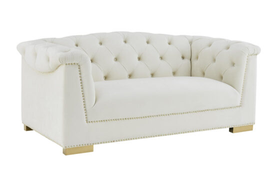 TOV-S4931.media_.01.jpg Farah Cream Velvet Loveseat