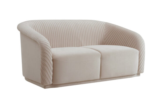 TOV-S6484-1.jpg Yara Pleated Beige Velvet Loveseat